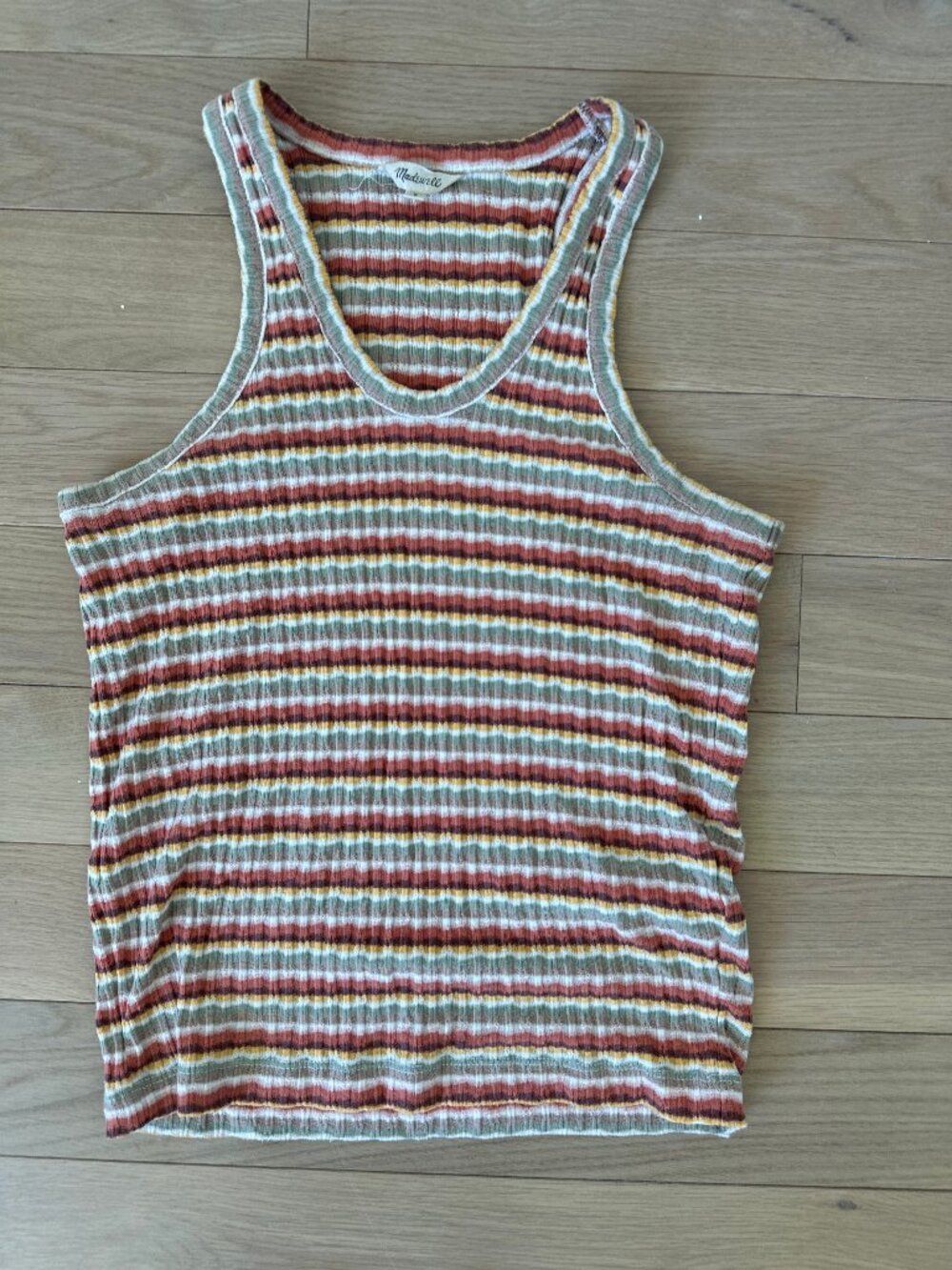 Madewell Striped Rib Knit Tank Multicolor S